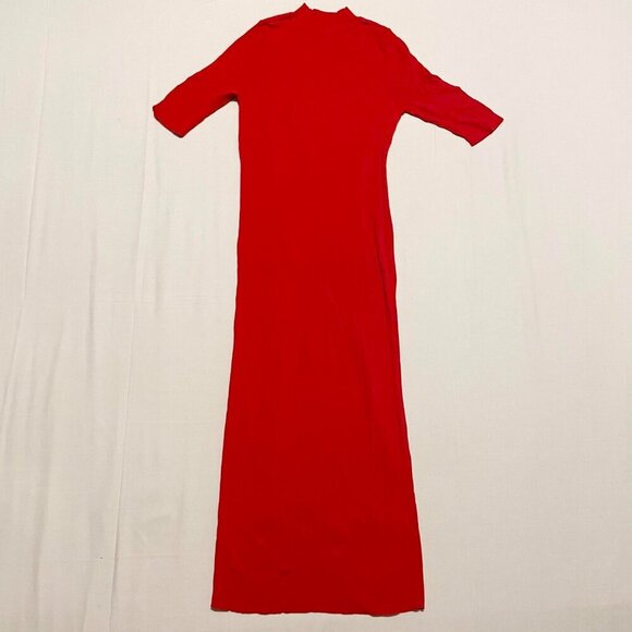 Zara Cutout Red Womens Long Dress Size Medium - Picture 9 of 15